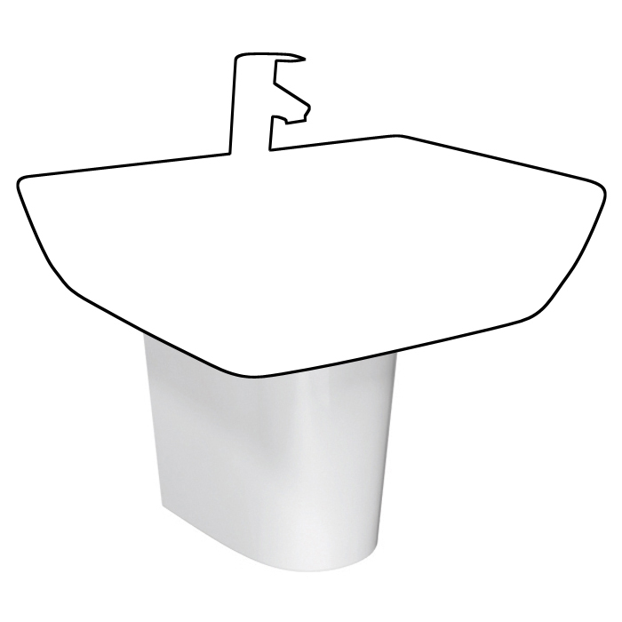 CYGNET SEMI PEDESTAL TO SUIT CYGNET WALL BASIN 550 X 460