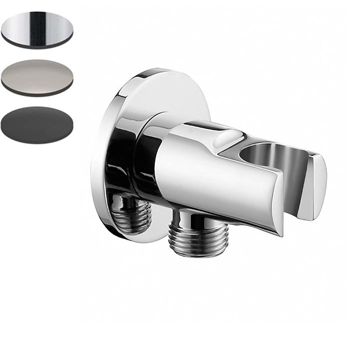 WALL ELBOW MALE AND INTEGRATED HAND SHOWER HOLDER CP